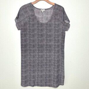 Joie Rancher Printed Silk T-Shirt Dress in Black White Graphic Print Size M